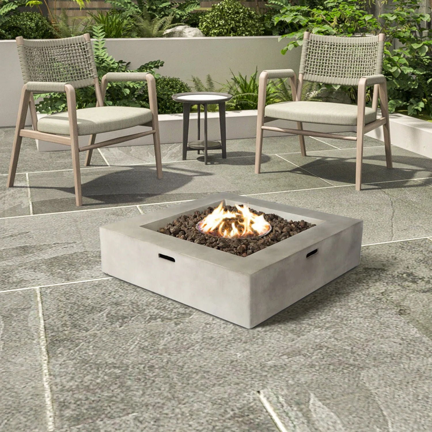 Outdoor Reinforced Fire Pit Table - Natural / Gray