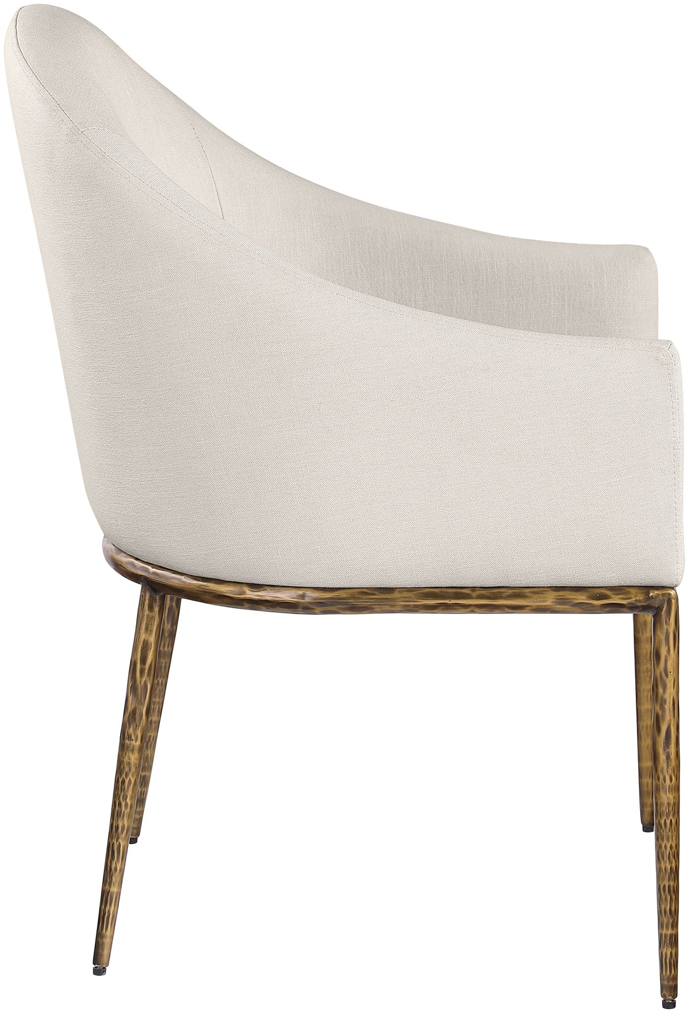 Ferro - Upholstered Dining Arm Chair With Brushed Gold Legs