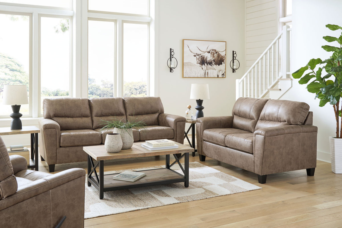 Navi - 3 Pc. - Sofa, Loveseat, Rocker Recliner - Fossil