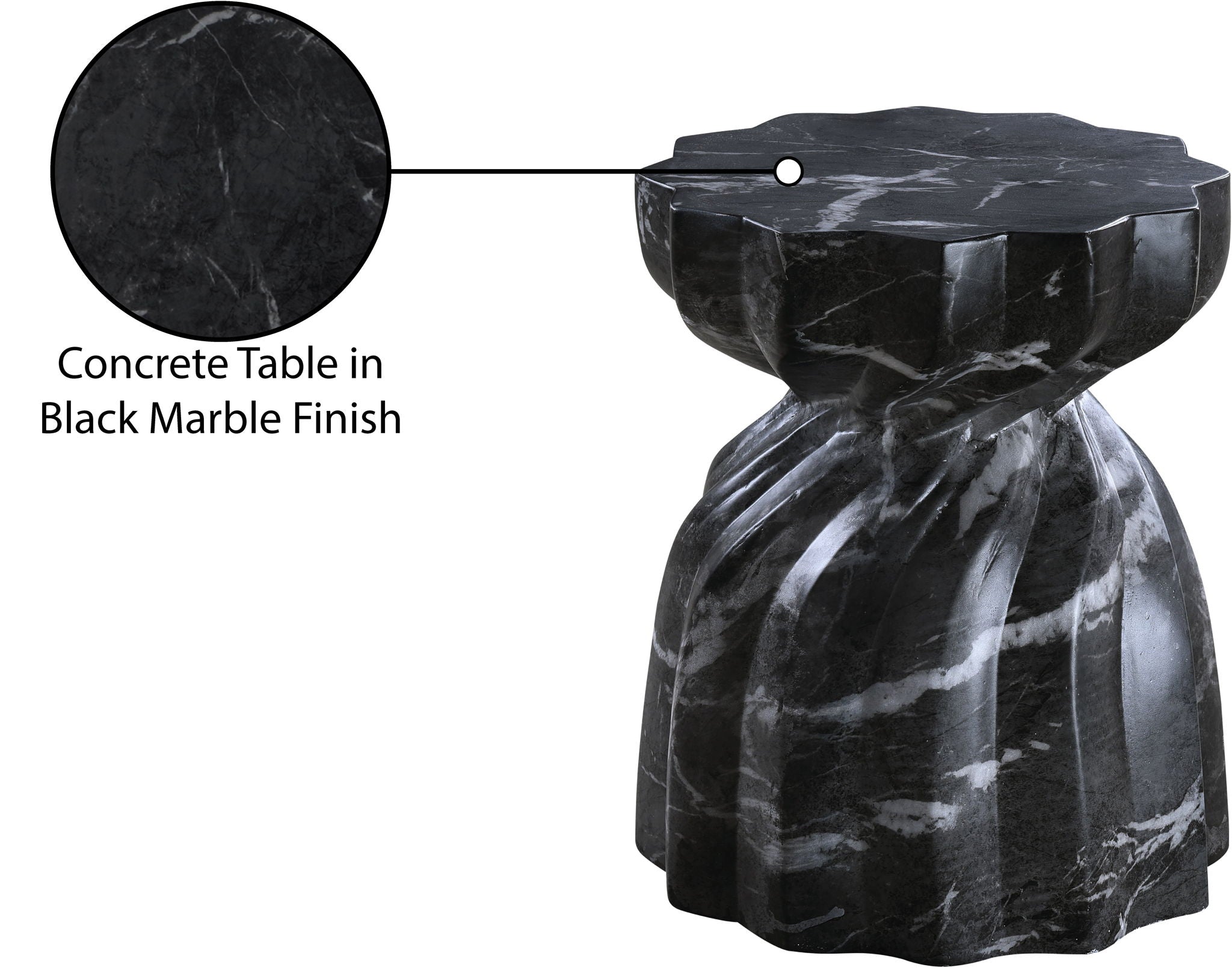 Caserta - Marble Finish Concrete End Table