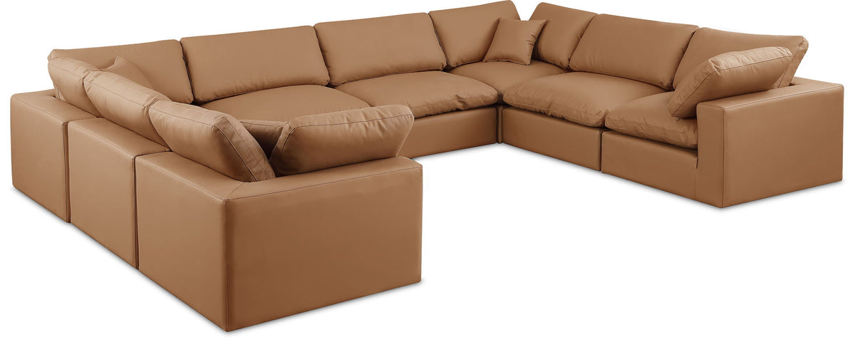Comfy - 8 Piece Faux Leather Modular Sectional