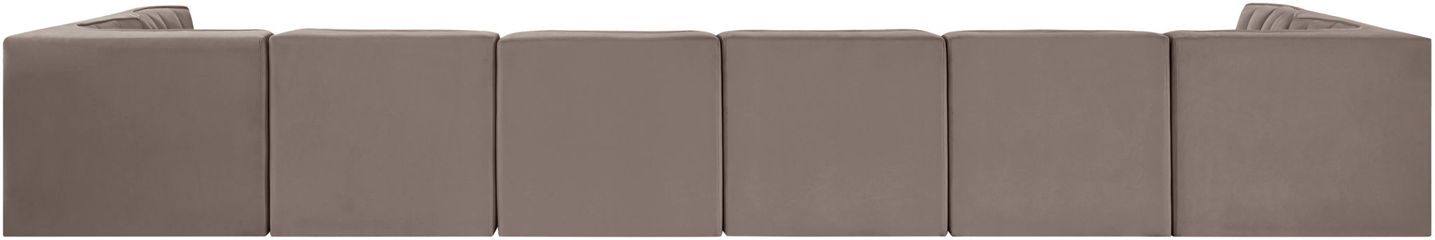 Rummi - Velvet Performance Fabric Upholstered 8 Piece Modular Sectional (With 2 Corner Chairs)
