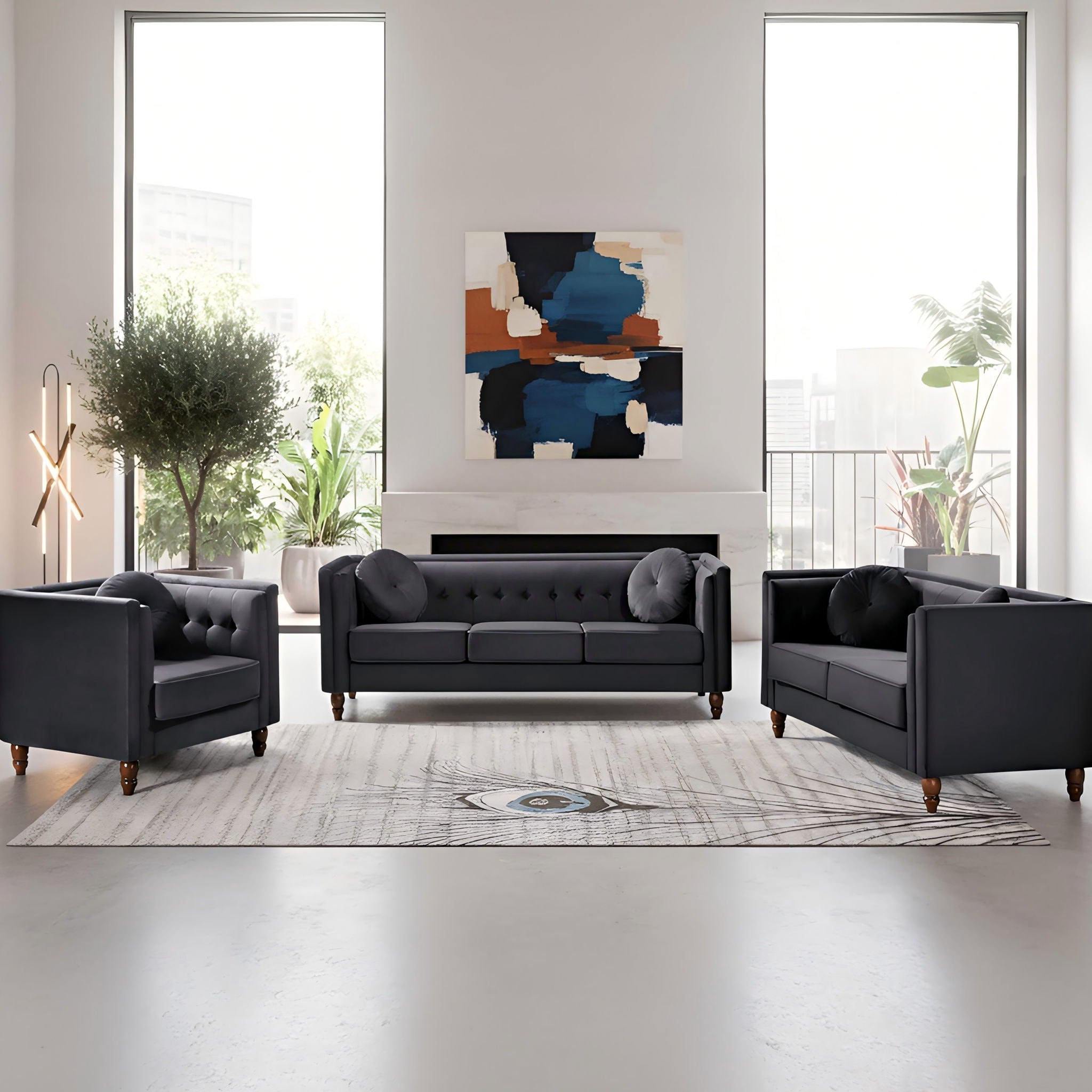 Chesterfield Accent Tufted Square Arm Side Chair