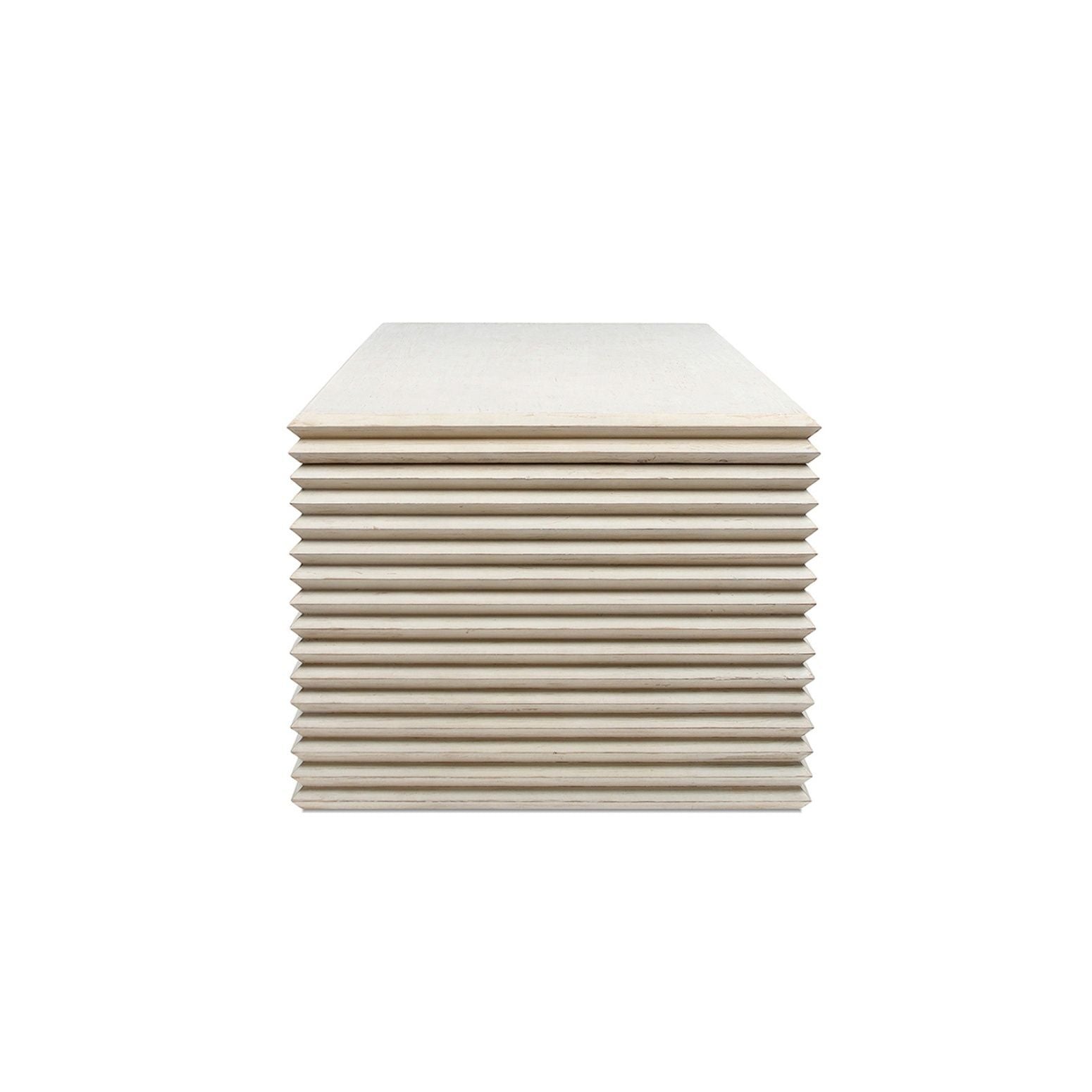 Veda - Geometric Waterfall Dining Table - White