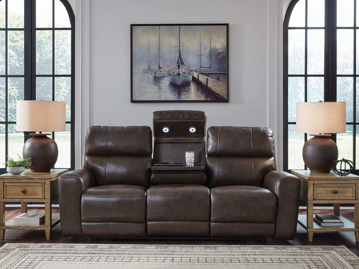 Crossplex - Power Reclining Sofa With Adjustable Headrest - Smoke