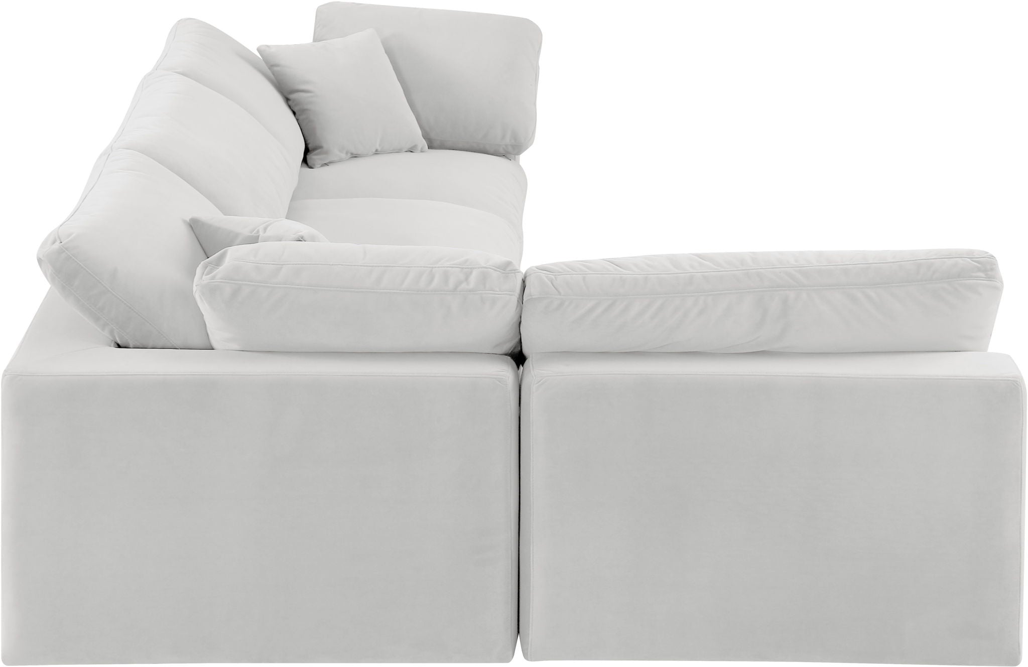 Comfy - 4 Piece Velvet Modular Armless Sectional