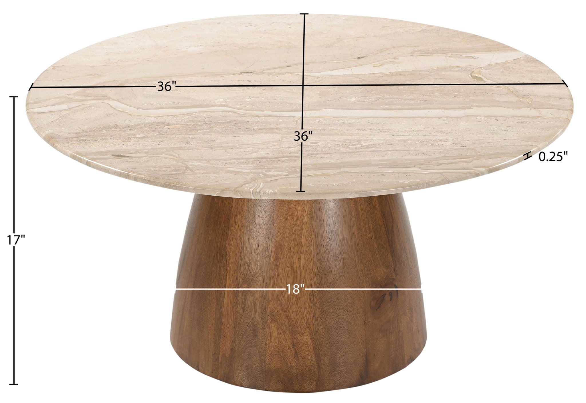 Liona - Marble And Mango Wood Table
