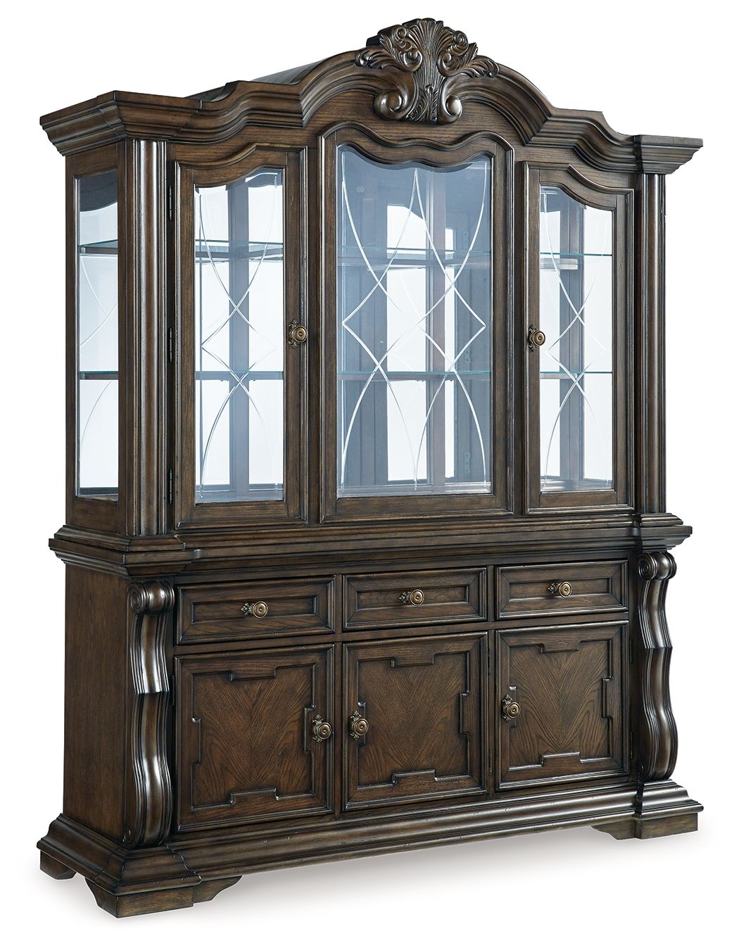Maylee - Dining Buffet And Hutch - Dark Brown