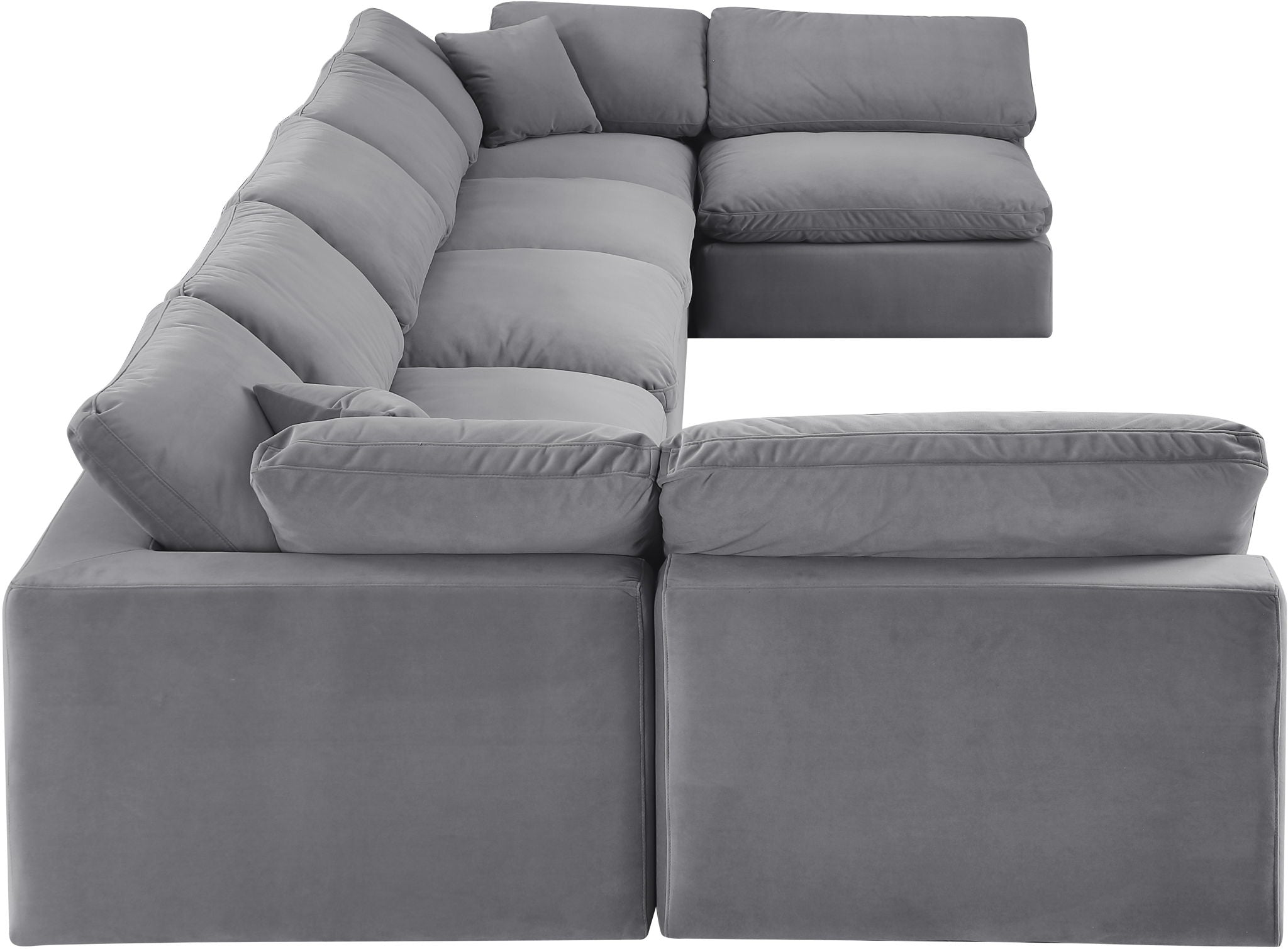 Comfy - 7 Piece Velvet Modular Armless Sectional