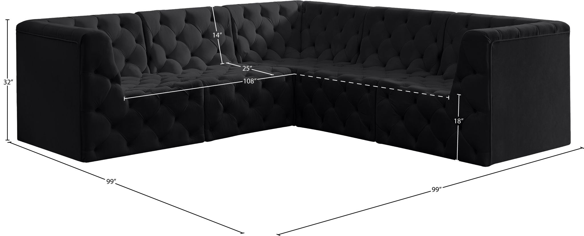 Tuft - 5 Piece Modular Sectional