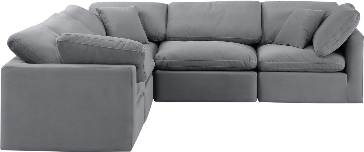 Indulge - Velvet 5 Piece Modular Corner Sectional