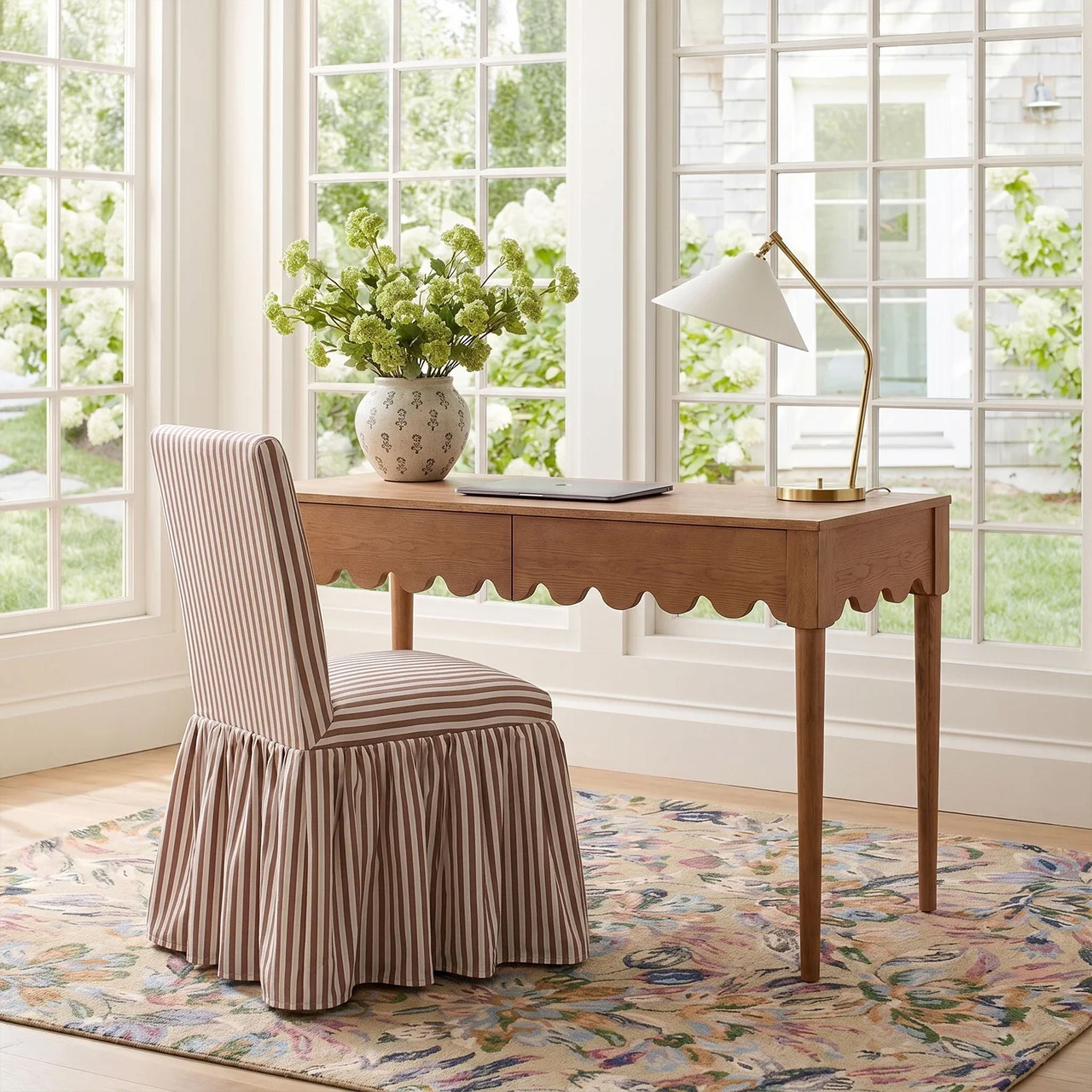 Gertrude - Striped Linen Dining Chair