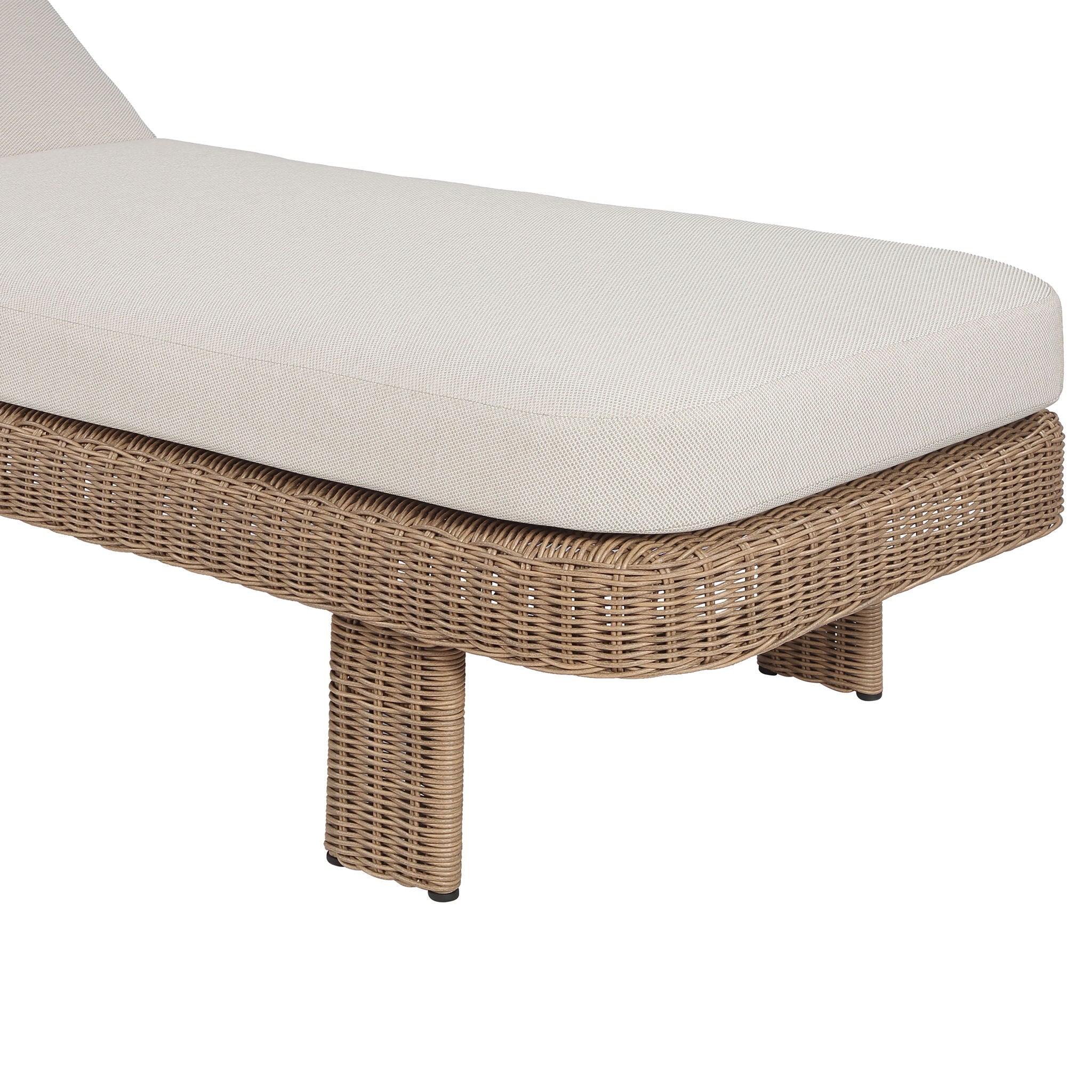 Sandbay - Olefin Water Resistant Fabric And Wicker Outdoor Patio Lounge Chair