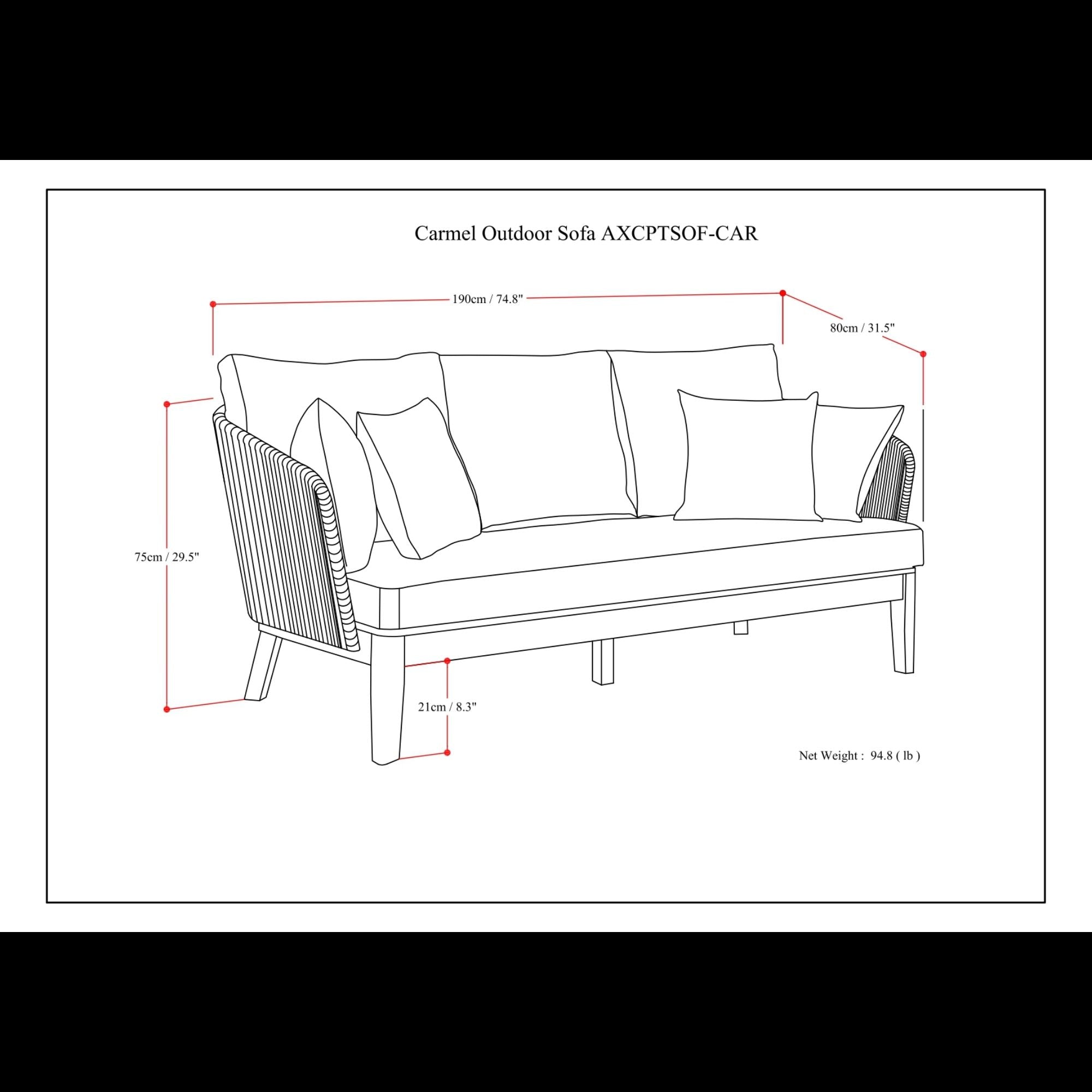 Carmel - Outdoor Sofa - Sand Drift
