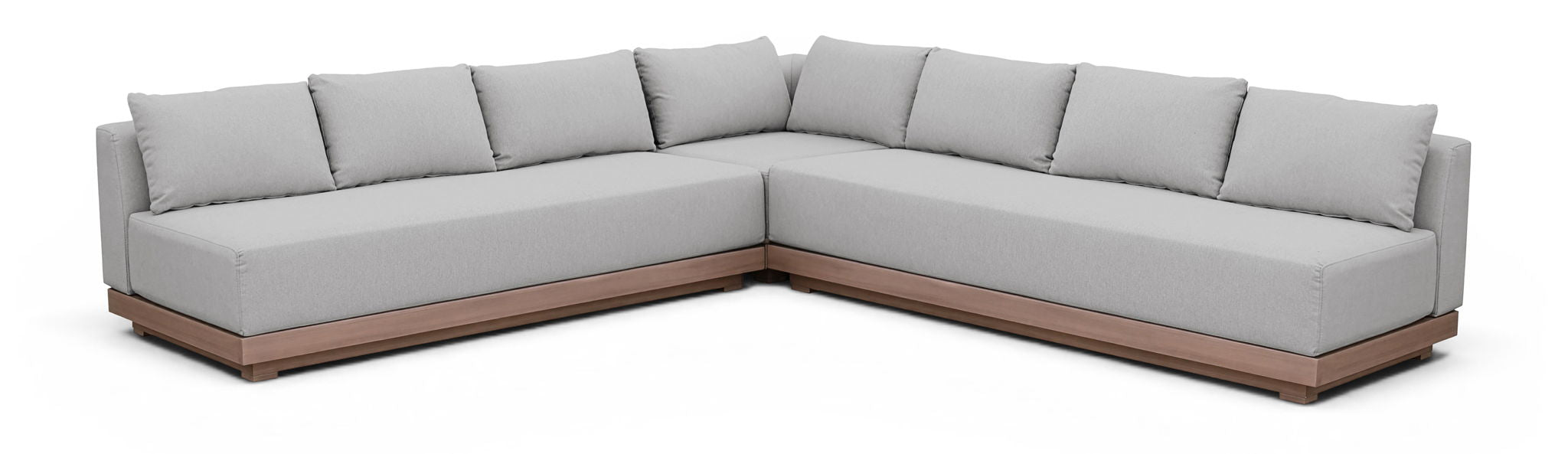 Solace - Olefin Performance Fabric 3 Piece Outdoor Patio Modular Sectional (2 Sofas & Corner Chair)