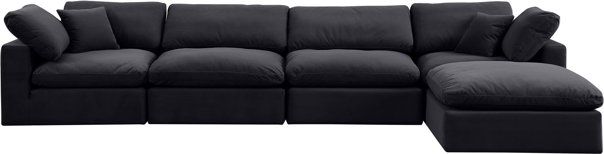 Comfy - 5 Piece Velvet Modular Sectional With Chaise
