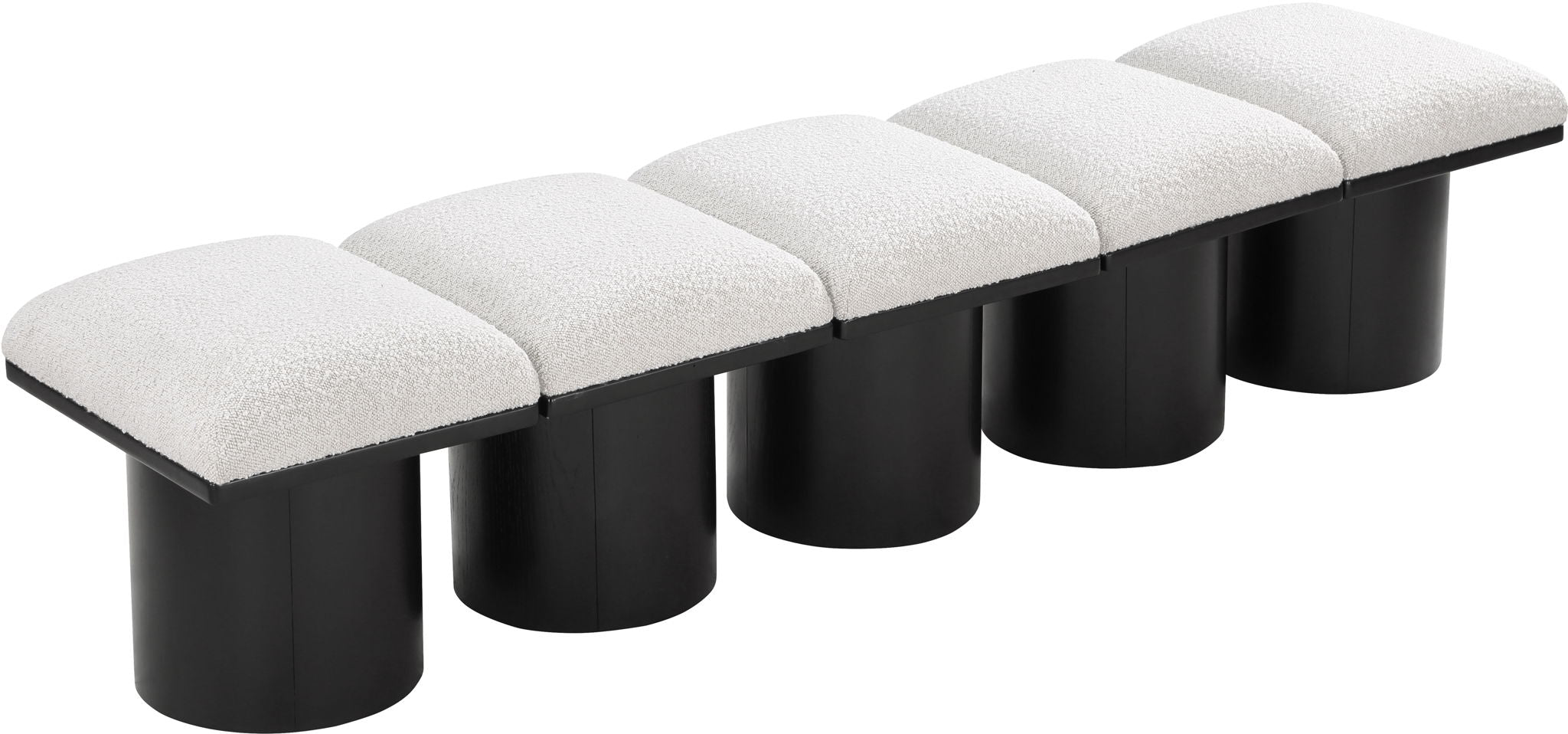 Pavilion - 5 Piece Modular Bench With Black Base