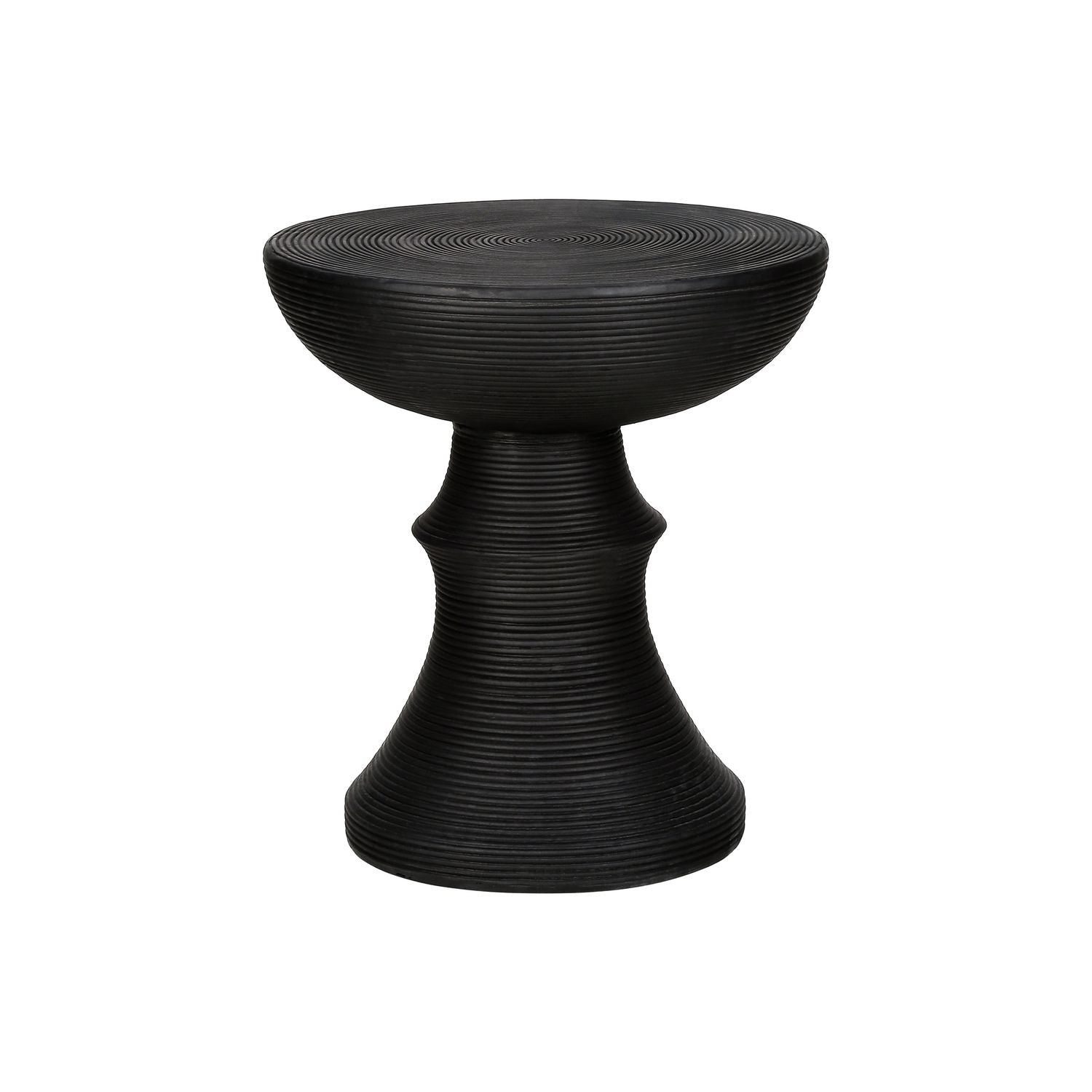 Round Accent Table, Indoor Outdoor - Black