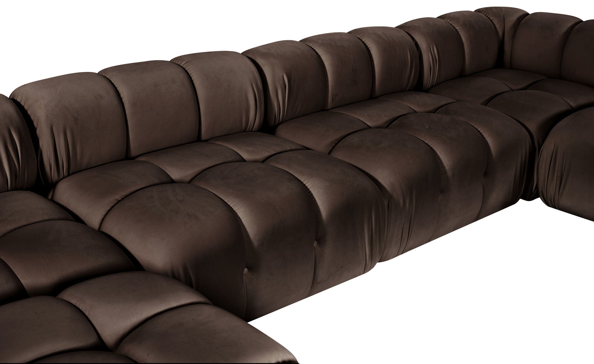 Orin - U-Shaped Velvet 6 Piece Modular Sectional