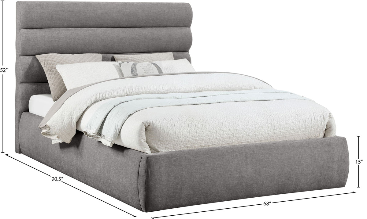 Adam - Chenille Fabric Bed With 52" Headboard