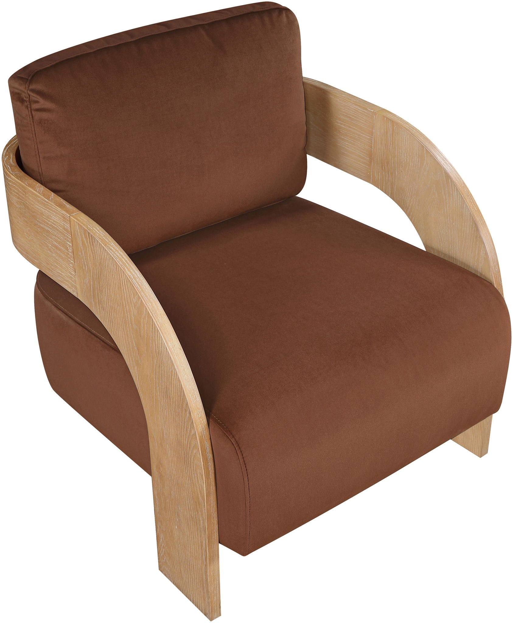Cedra - Velvet Performance Fabric Upholstered Accent Chair - Cognac