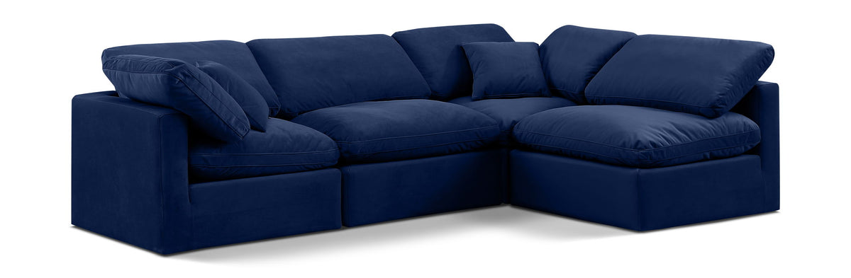 Indulge - Velvet 4 Piece Modular Sectional