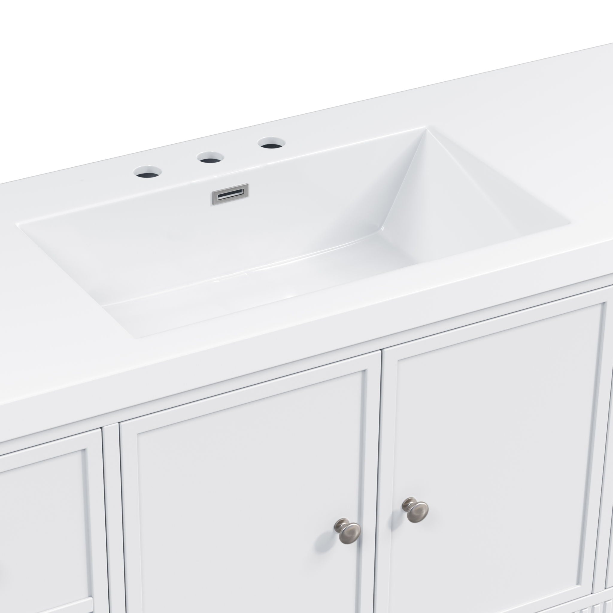 Bathroom Vanity With Separate Sink, Soft Close Doors And 4 Drawers