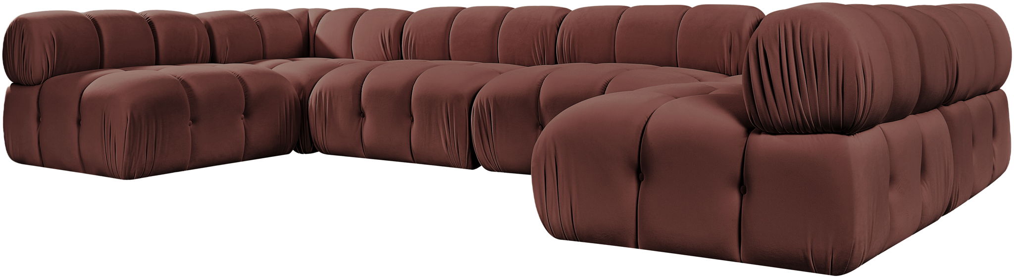 Orin - U-Shaped Velvet 6 Piece Modular Sectional
