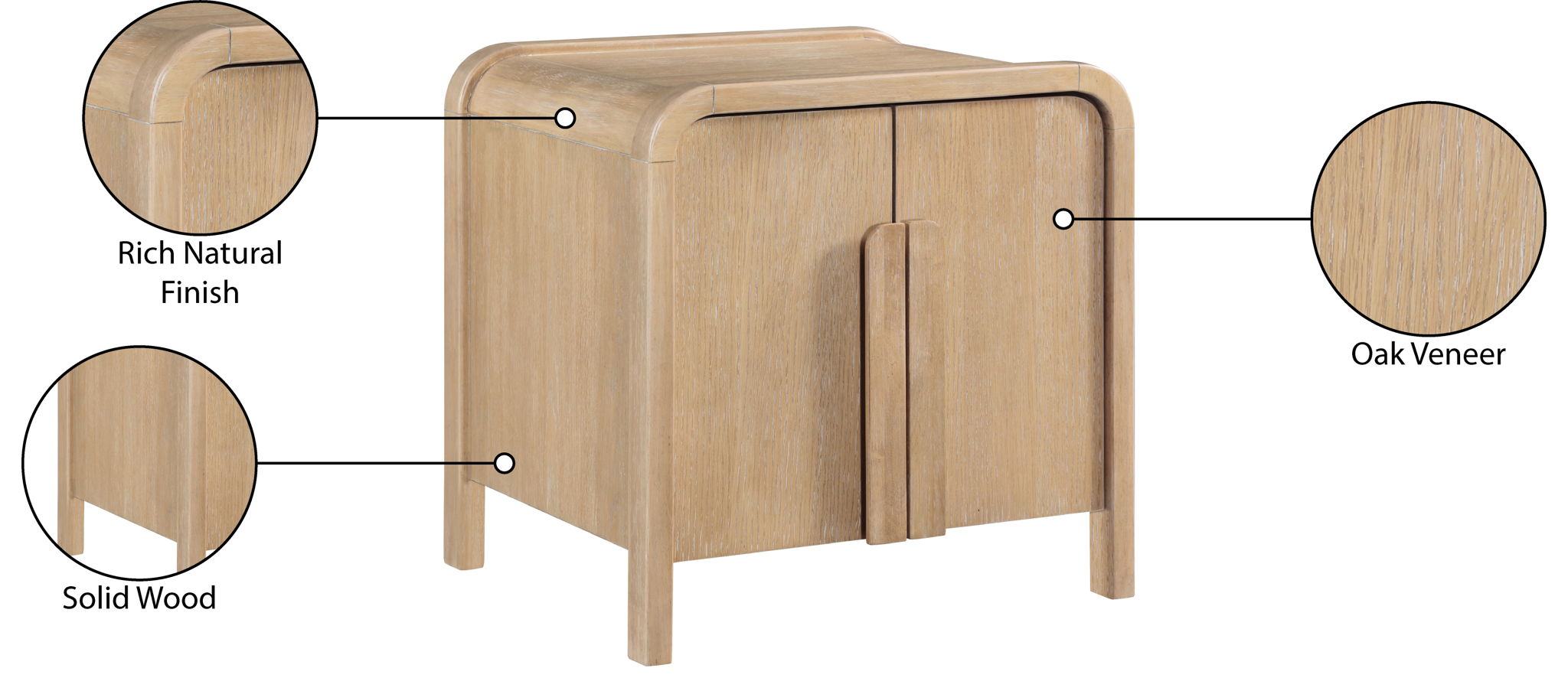 Harmony - Oak Veneer And Solid Wood Night Stand
