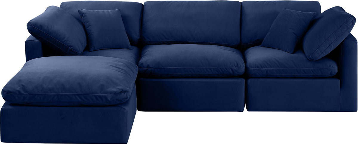 Indulge - Velvet 4 Piece Modular Sectional With Chaise