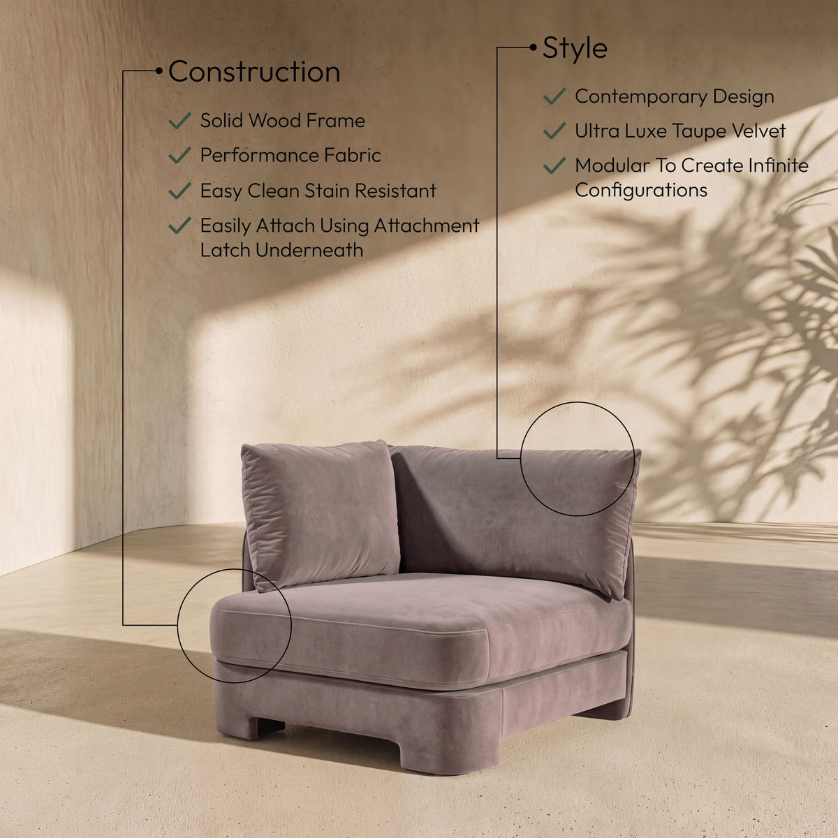 Hammond - Velvet Performance Fabric Upholstered Chair