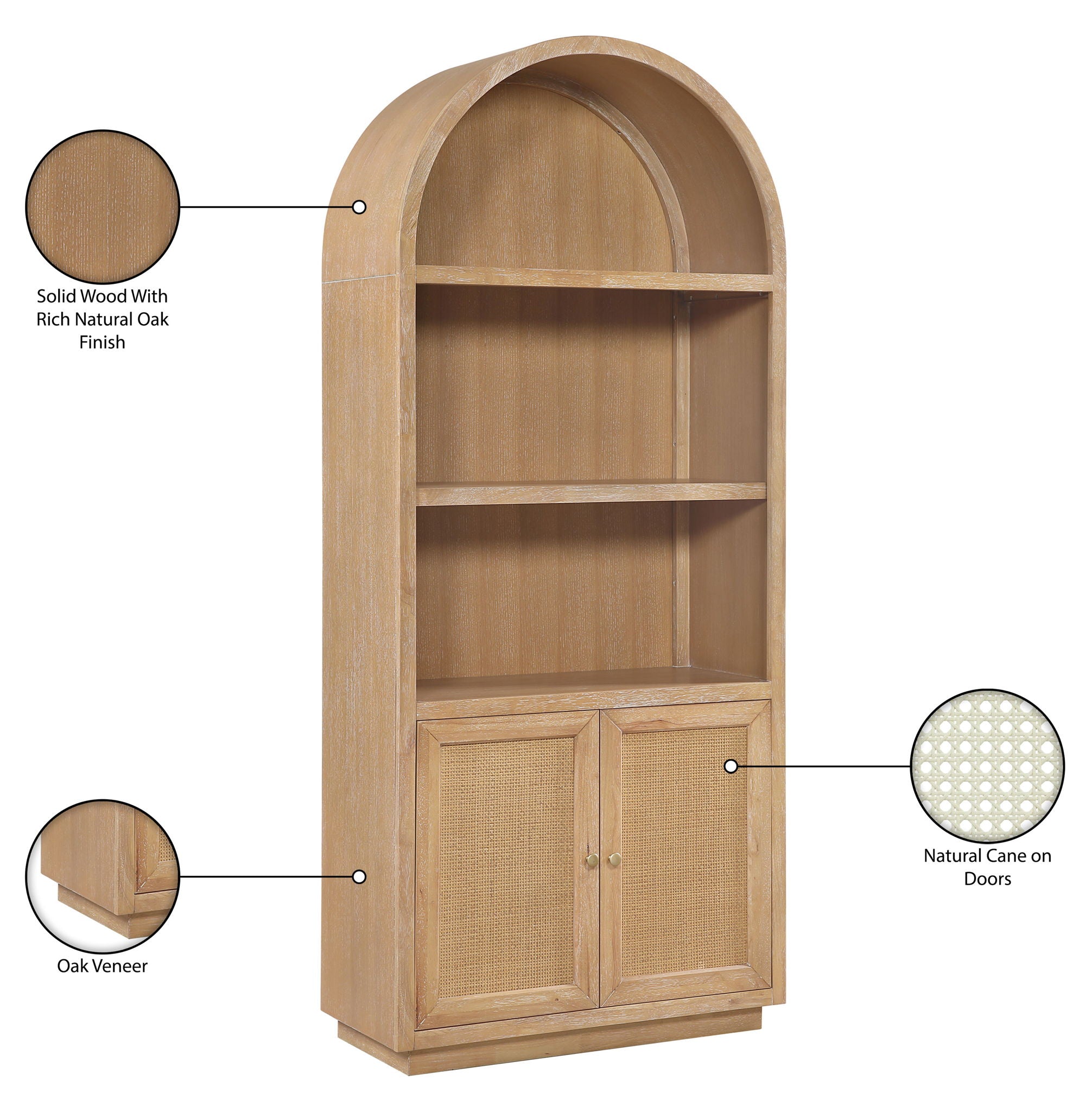 Botanical - Oak Veneer And Solid Wood Bookcase