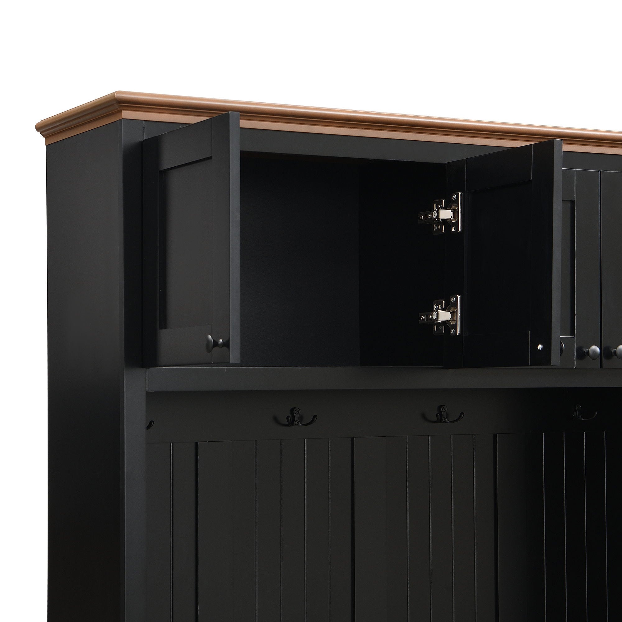 Entryway Hall Tree With Storage Bench, Coat Rack Shoe Bench With Cabinets