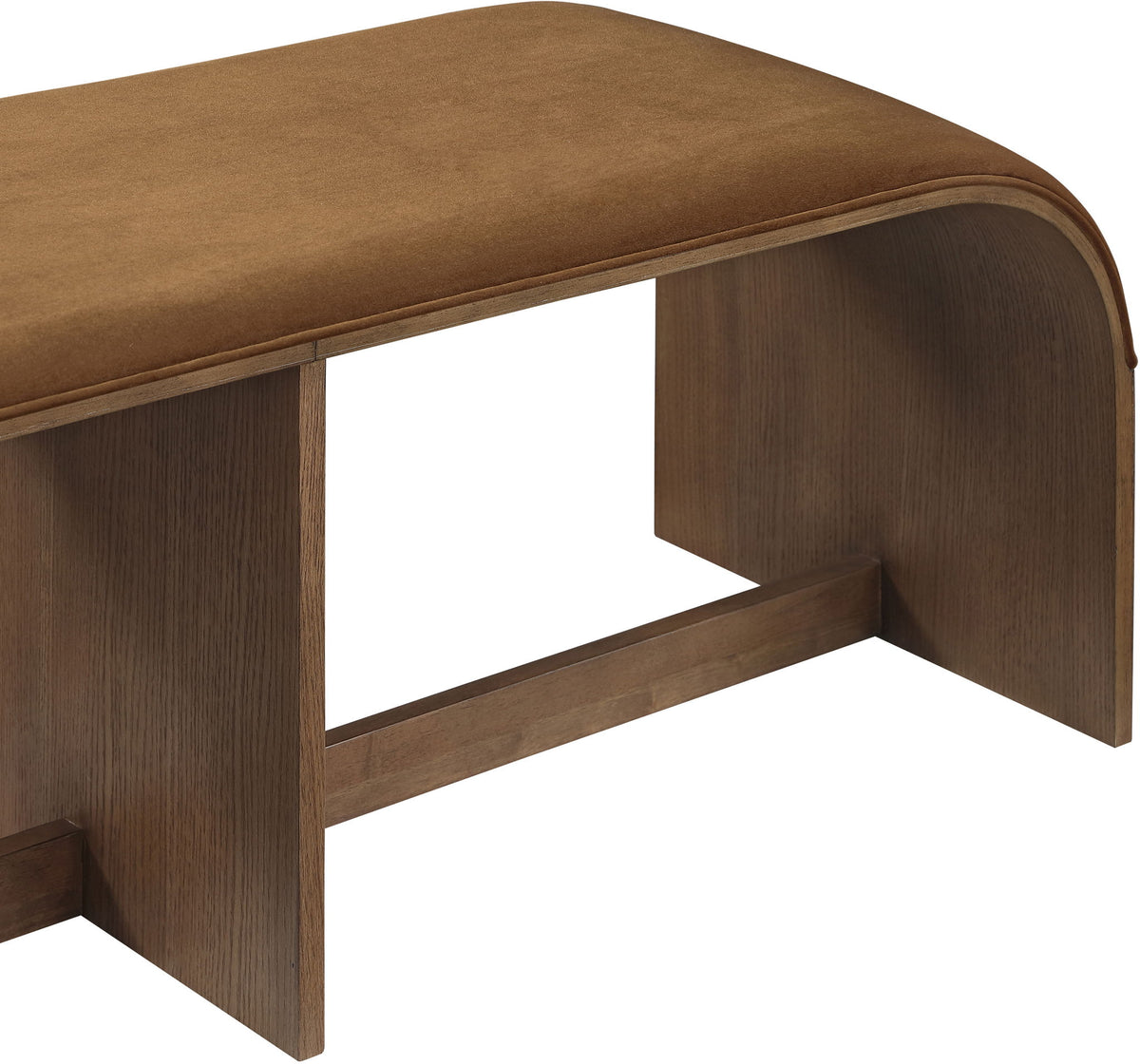 Sable - 52" Velvet Performance Fabric Upholstered Bench - Saddle