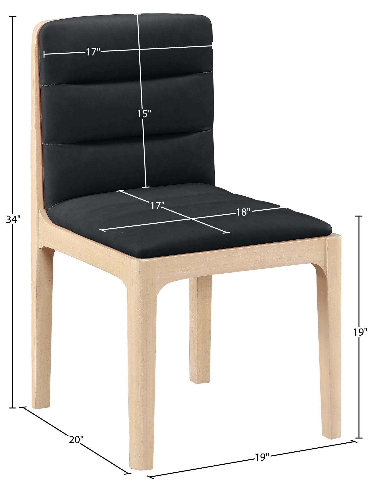 Ellis - Vegan Leather Upholstered Dining Chair (Set of 2) - Natural Base