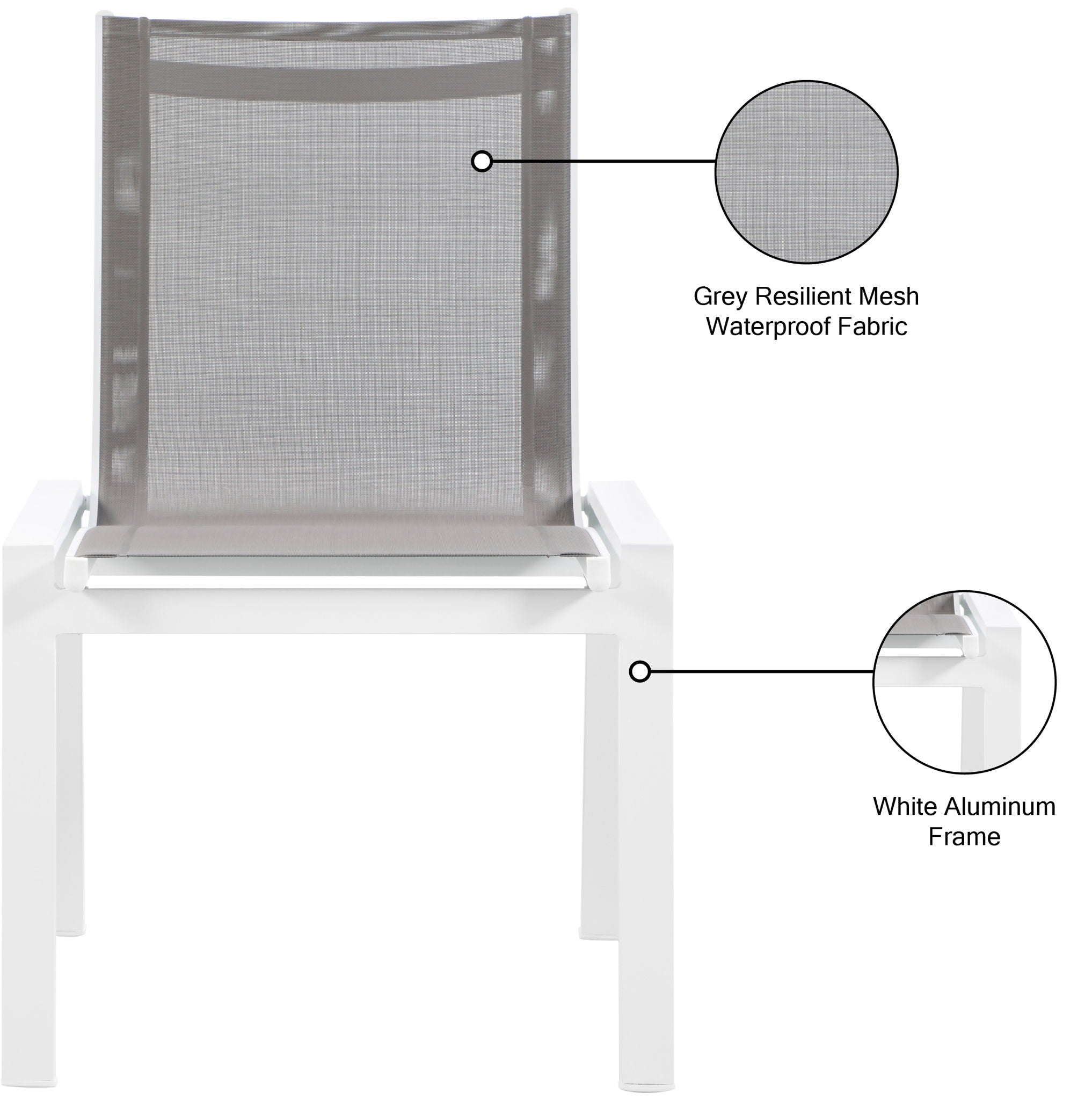 Nizuc - Outdoor Patio Dining Chair With White Frame (Set of 2)