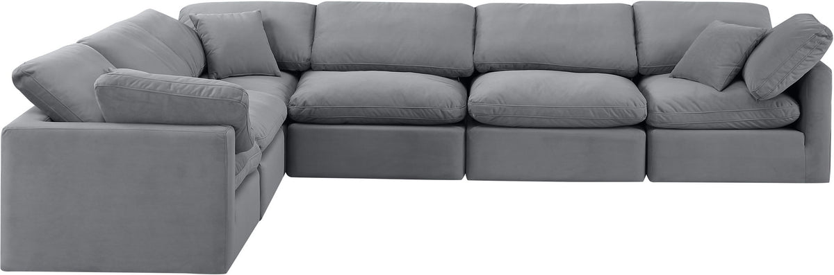 Indulge - Velvet 6 Piece Modular Corner Sectional