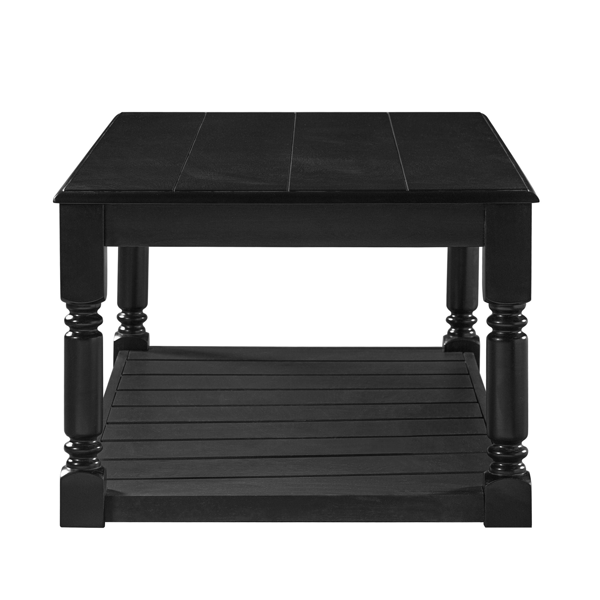 Coffee Table With Slatted Lower Shelf For Living Room
