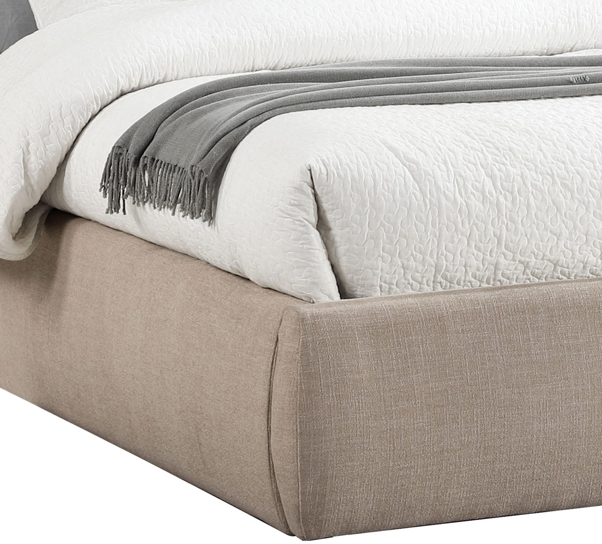 Adam - Linen Fabric Bed With 89" Headboard