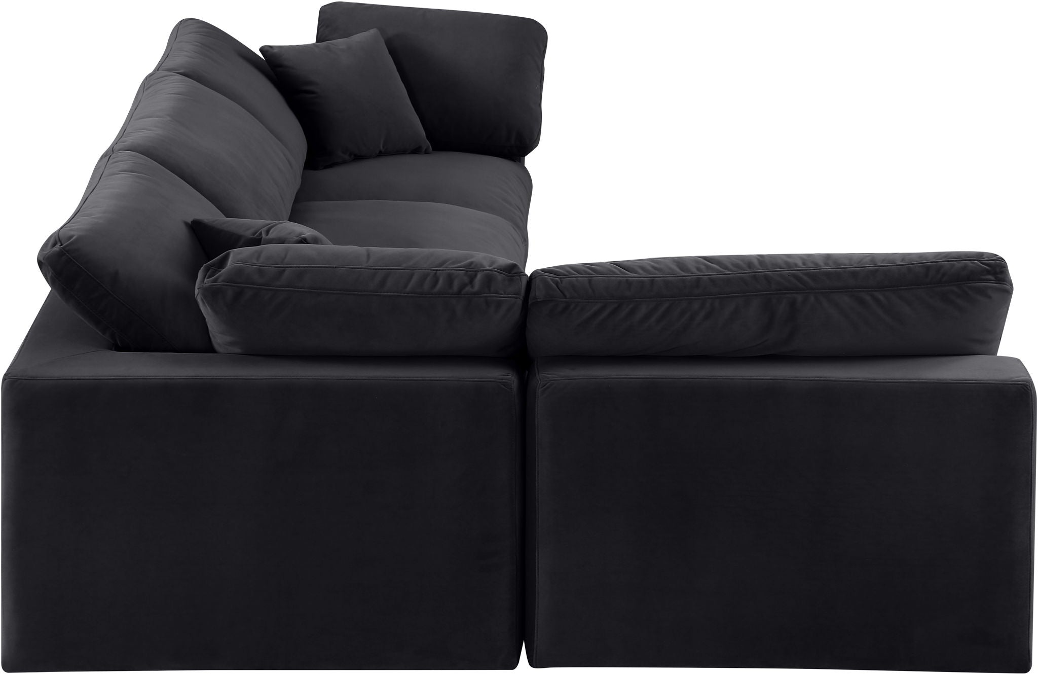 Comfy - 4 Piece Velvet Modular Armless Sectional