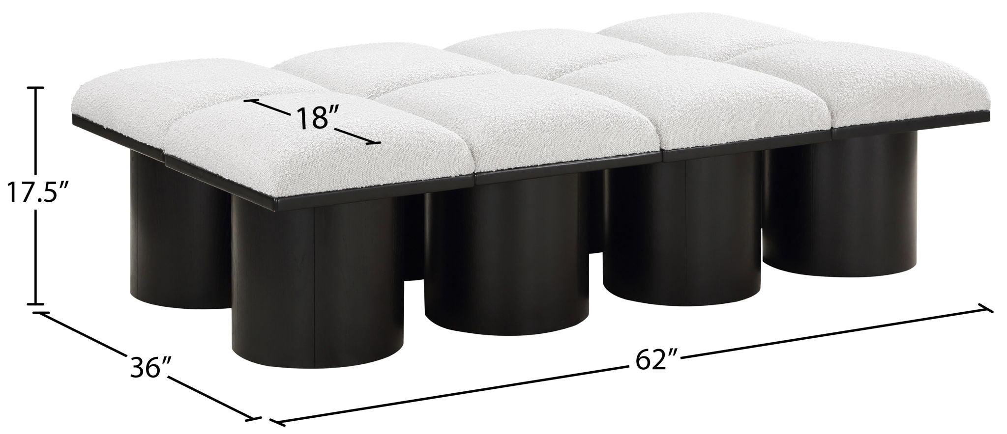 Pavilion - 8 Piece Modular Bench With Black Base