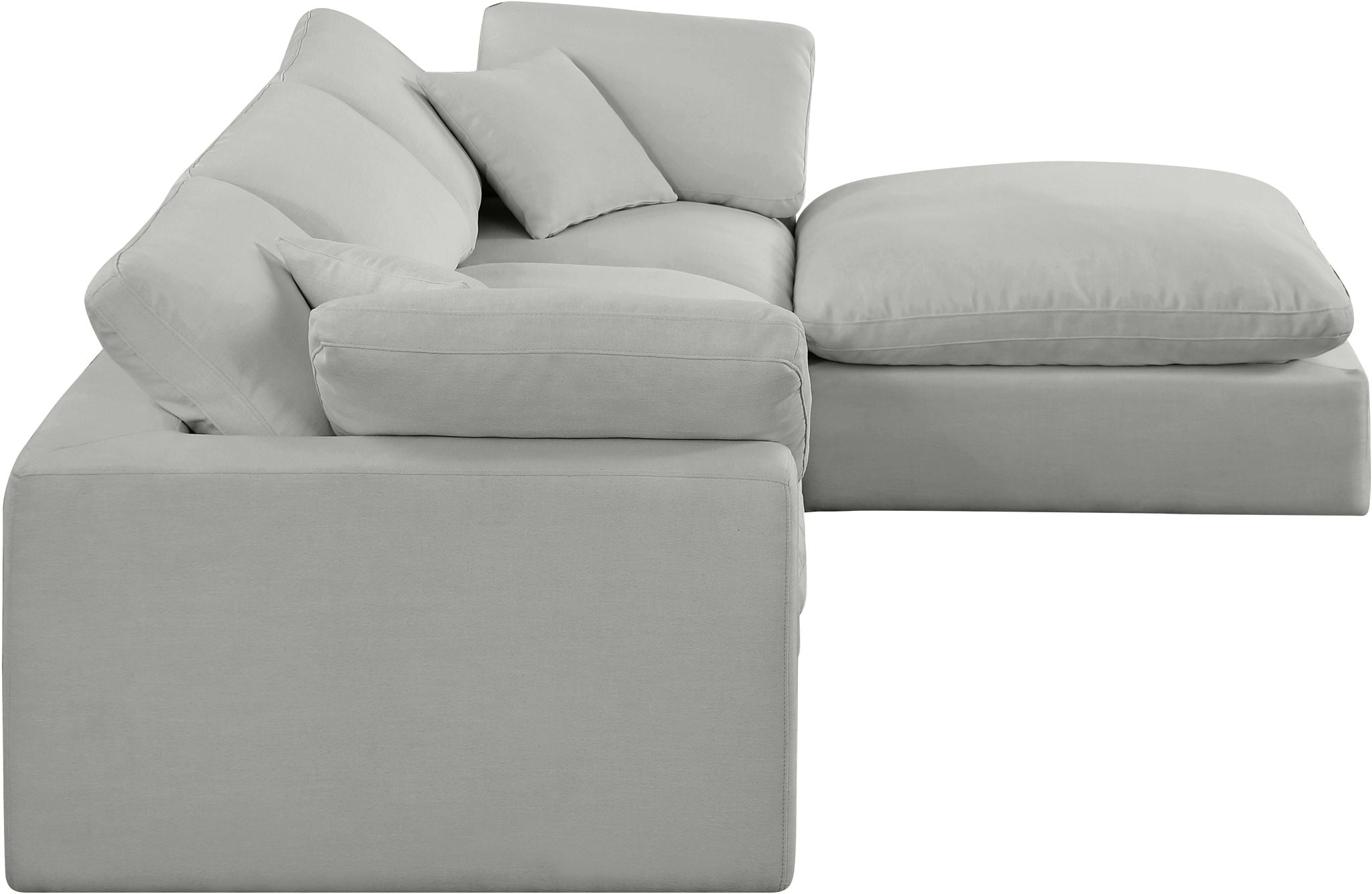 Comfy - 4 Piece Linen Fabric Modular Sectional With Chaise