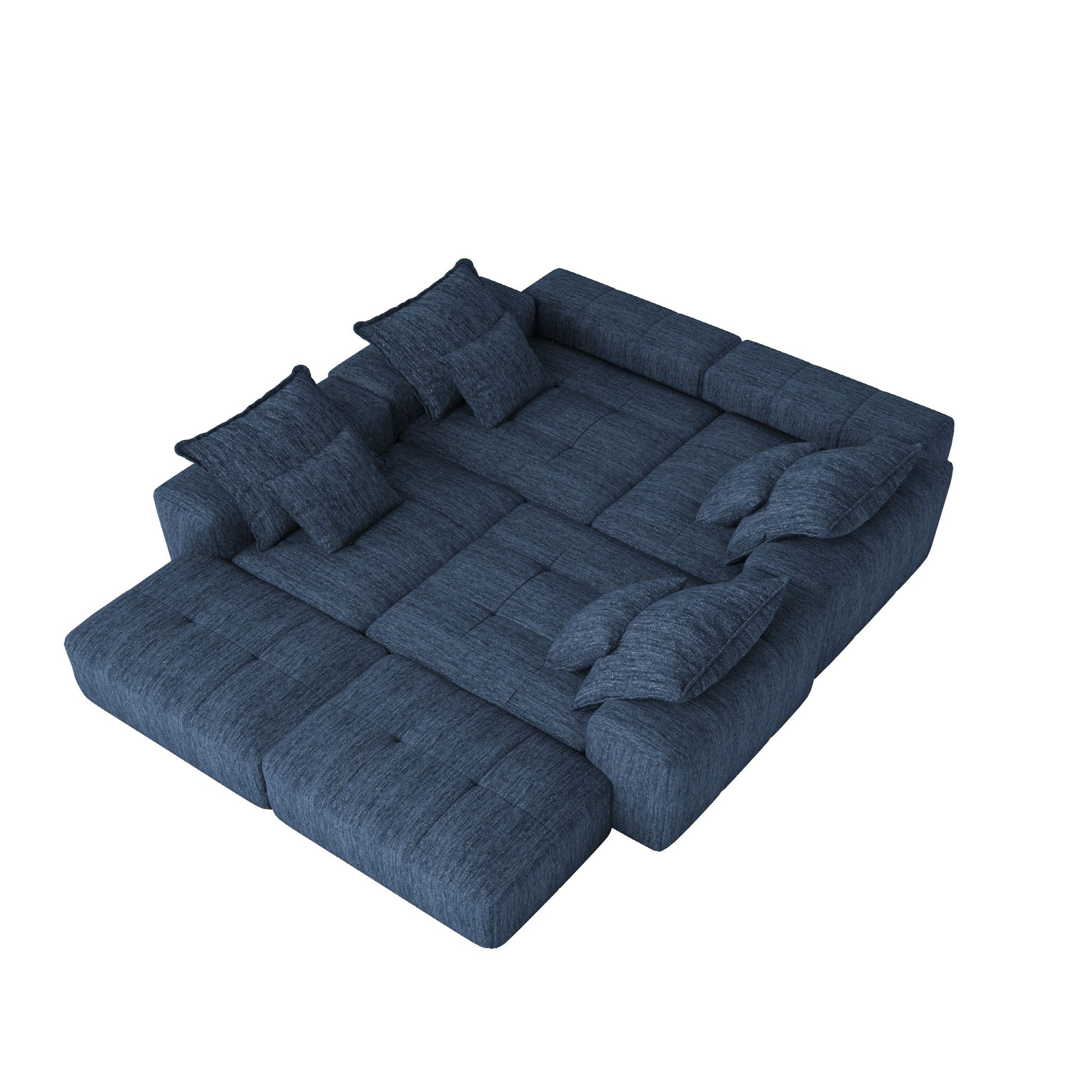 Modern Oversized Diy Combination Modular Sectional Sofa & Pillows