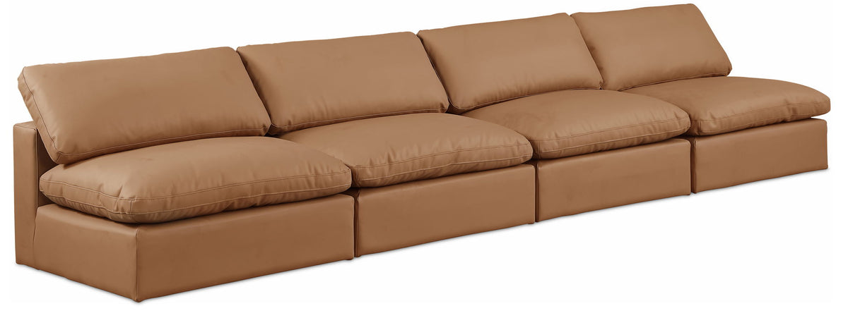 Comfy - Faux Leather Modular Armless Sofa 4 Seats