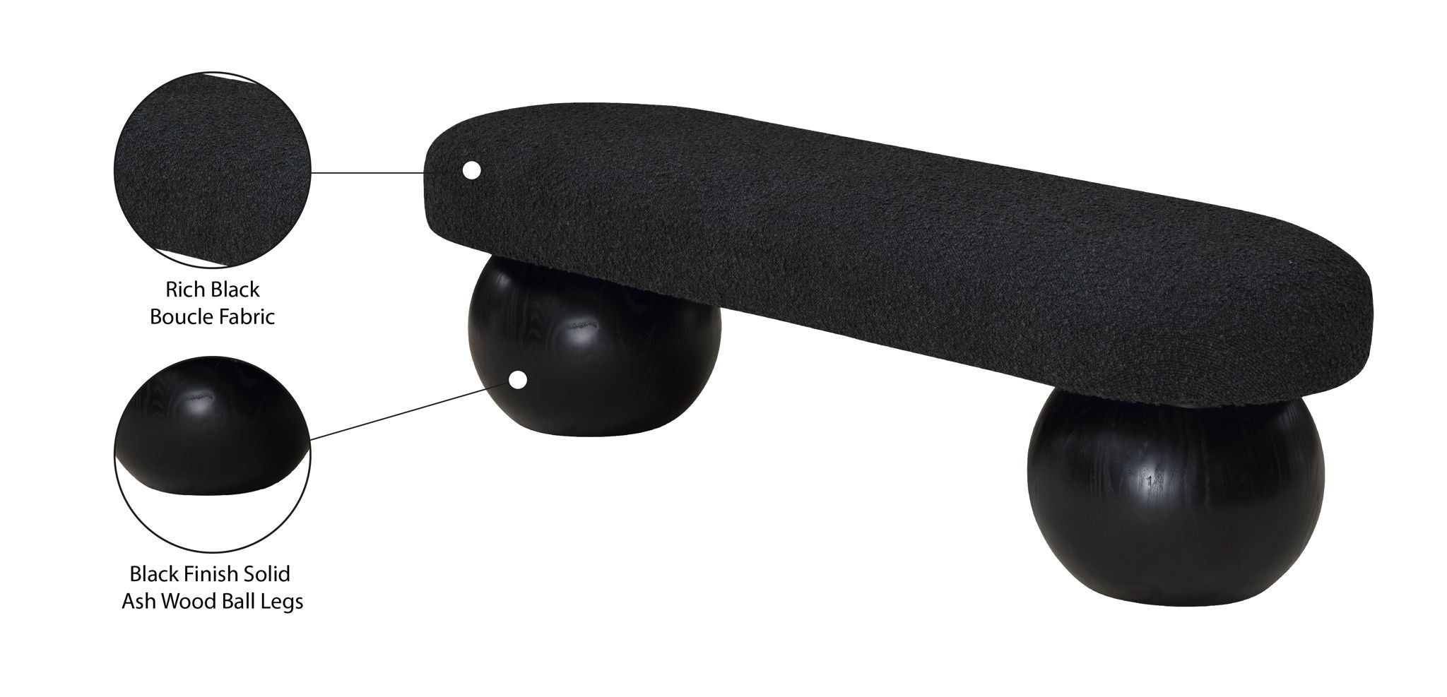 Bowie - Bench - Black Legs