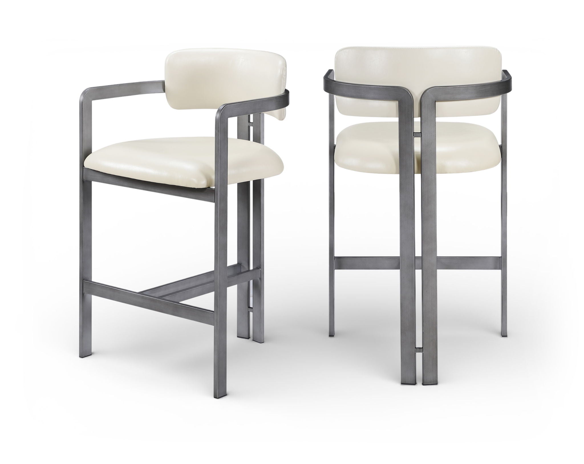 Aurum - Vegan Leather Upholstered Counter Stool With Gray Base