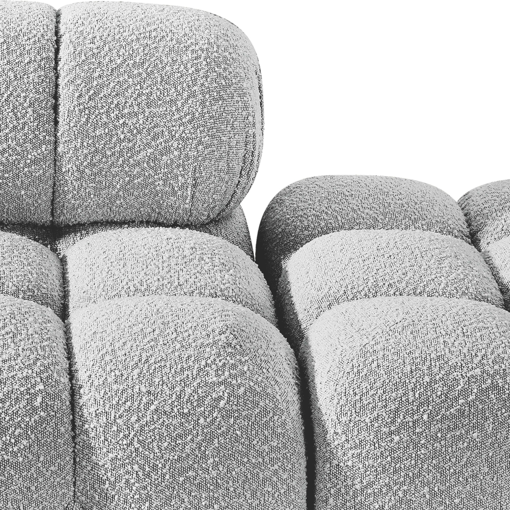 Ames - 3 Piece Boucle Upholstered Modular Sofa With 2 Backless Seats
