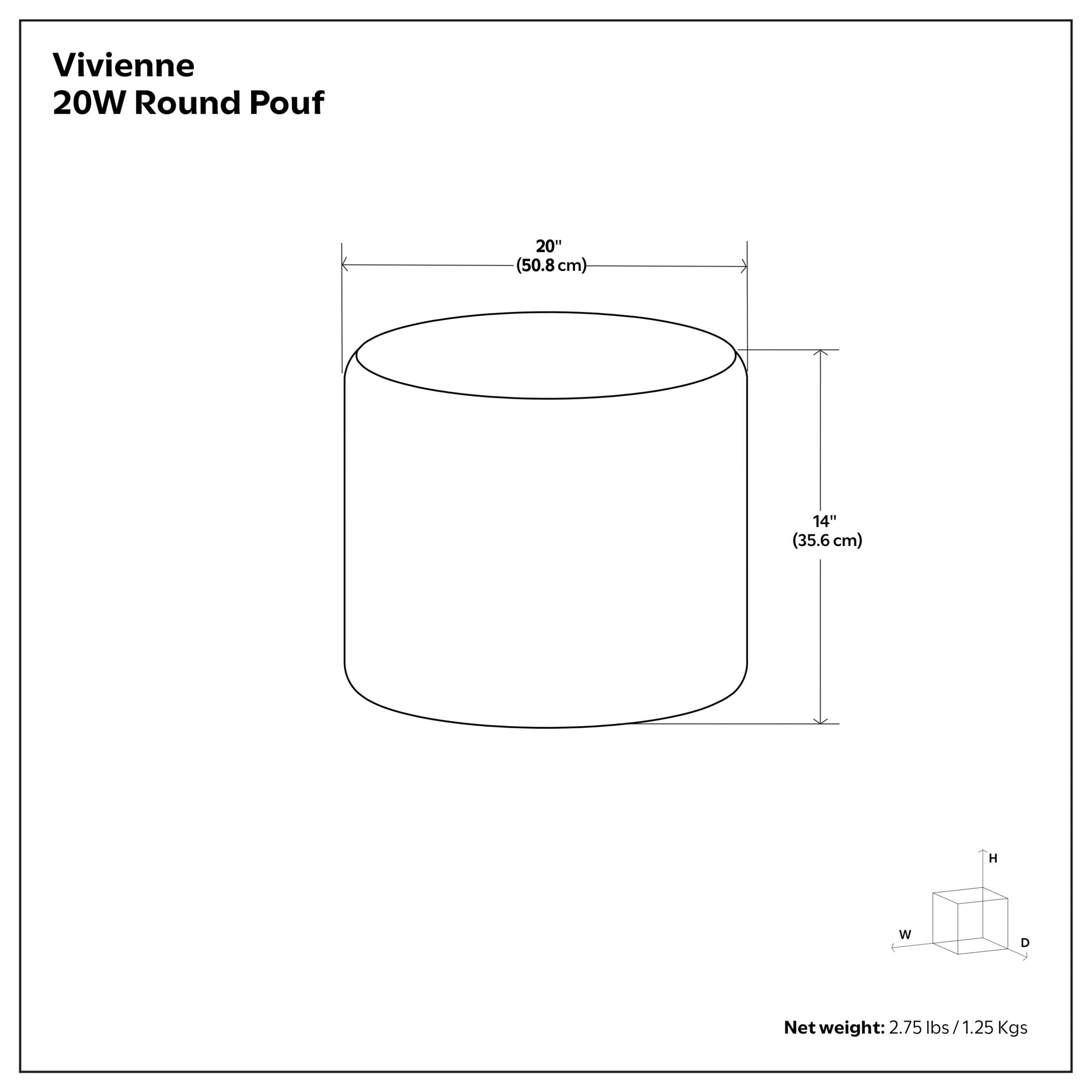 Vivienne - Upholstered Round Pouf
