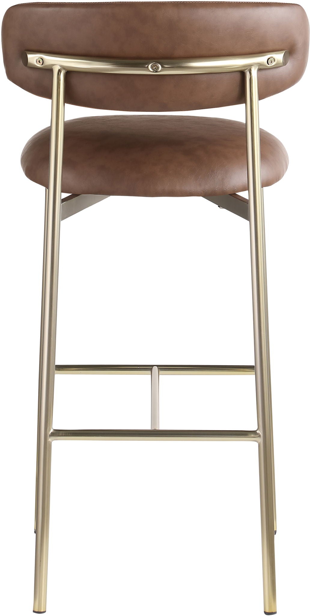 Lupita - Vegan Leather Upholstered Bar Stool With Brushed Gold Frame (Set of 2)