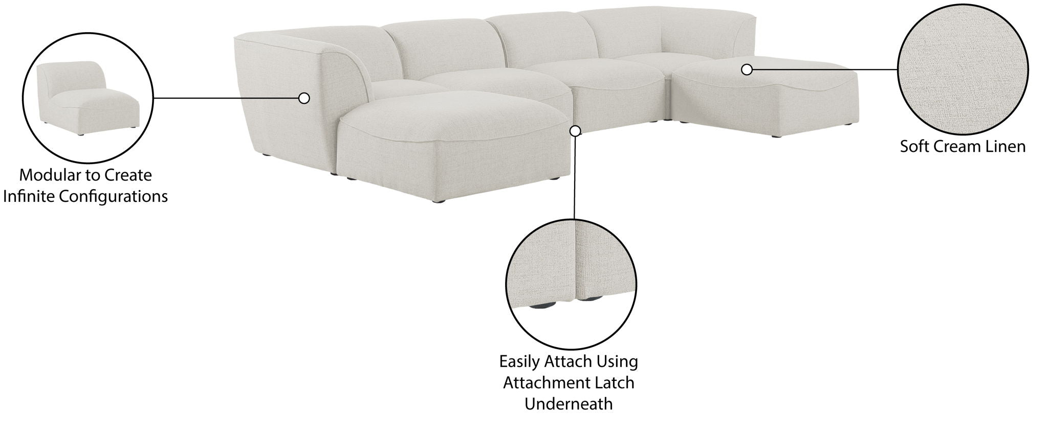 Miramar - 6 Piece Modular Sectional